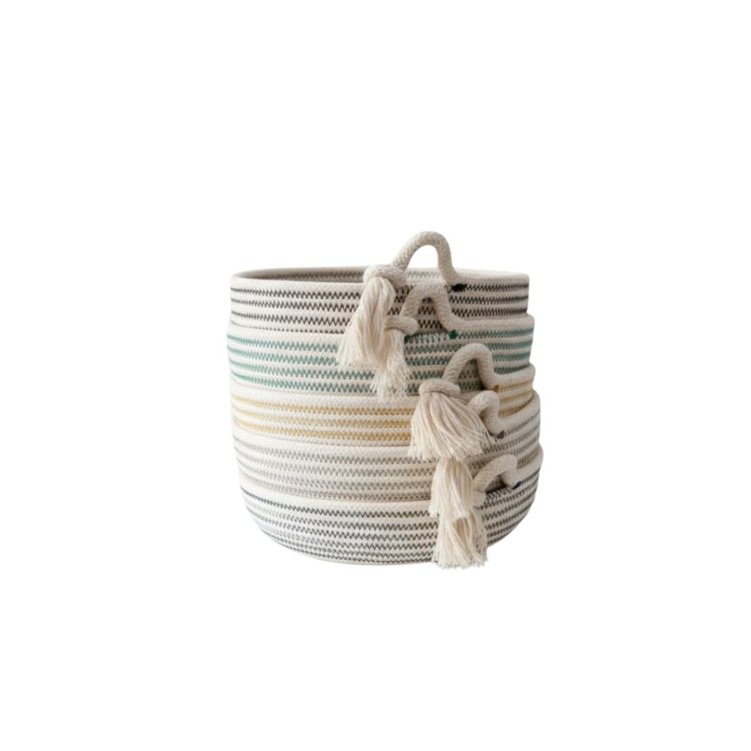 Stylish Eco-Friendly Tassel Basket for Storage
